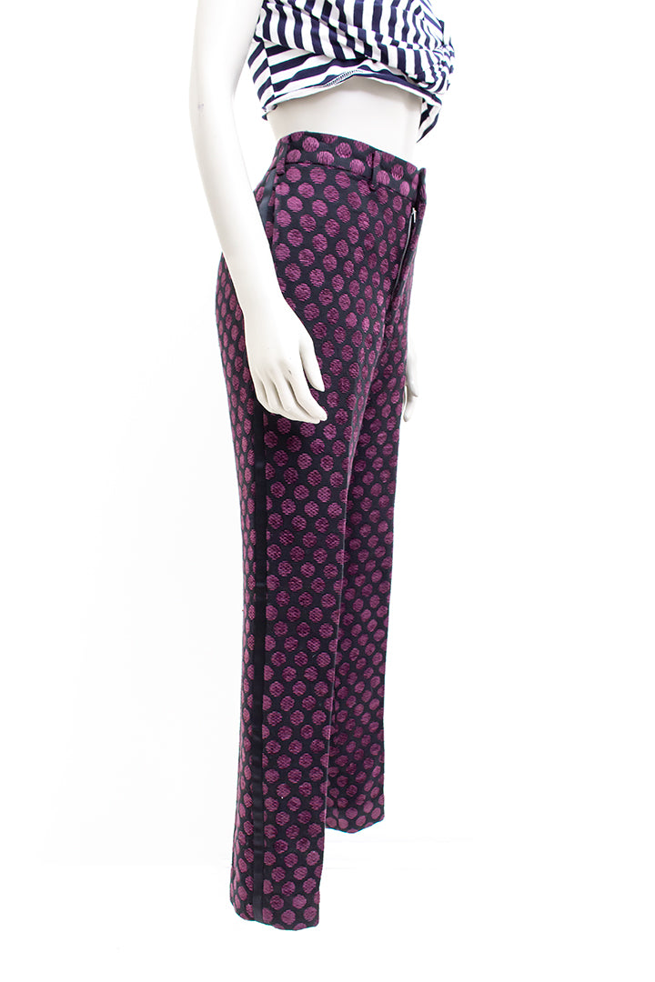 Comme des Garçons Homme Plus pantalon zwart met paarse stip 2007