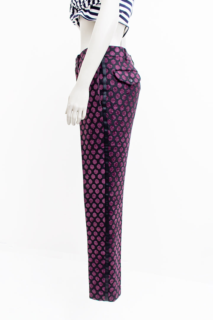 Comme des Garçons Homme Plus pantalon zwart met paarse stip 2007