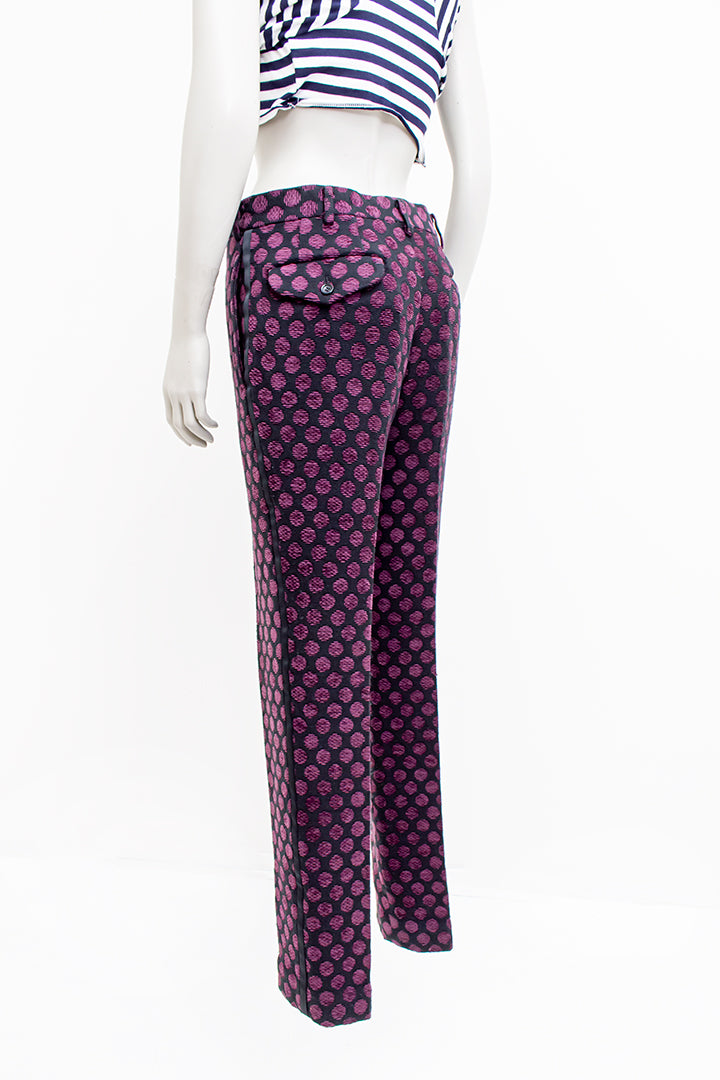 Comme des Garçons Homme Plus pantalon zwart met paarse stip 2007
