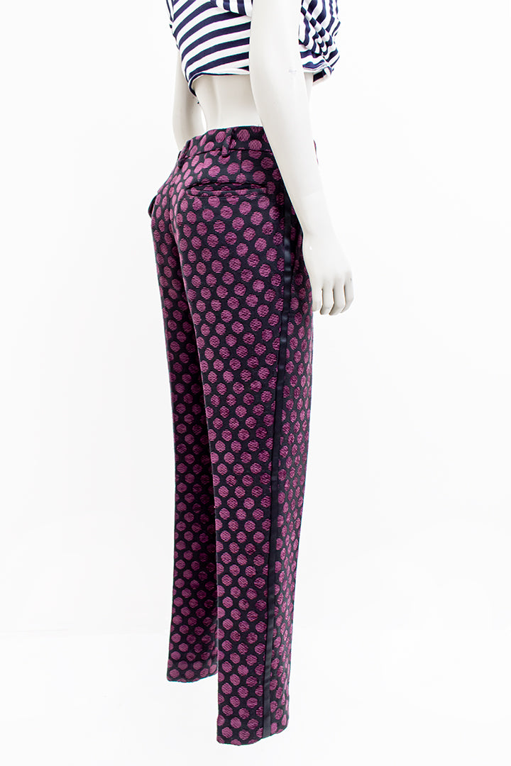 Comme des Garçons Homme Plus pantalon zwart met paarse stip 2007