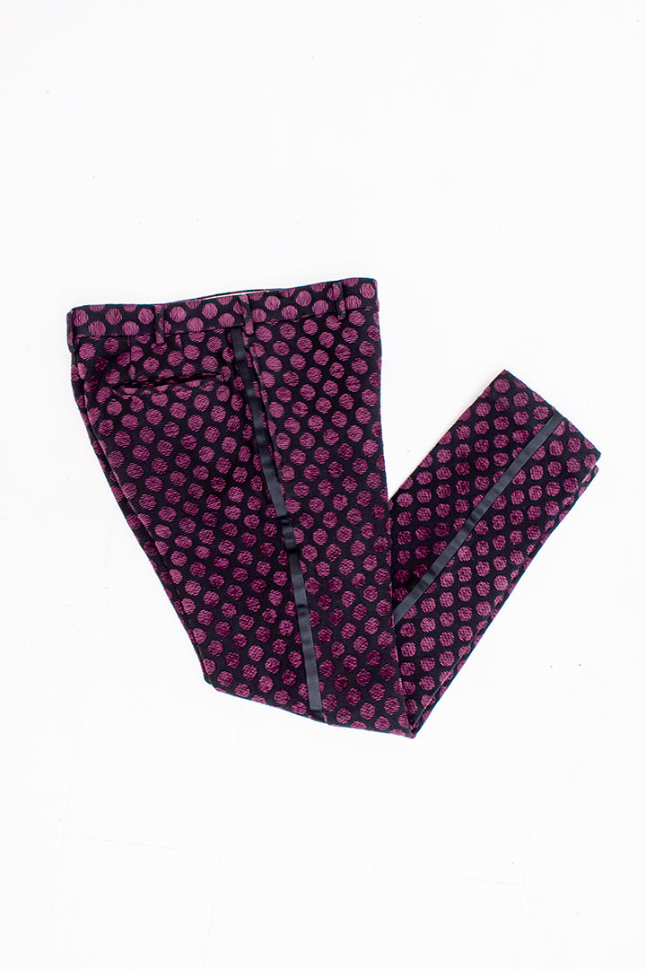Comme des Garçons Homme Plus pantalon zwart met paarse stip 2007