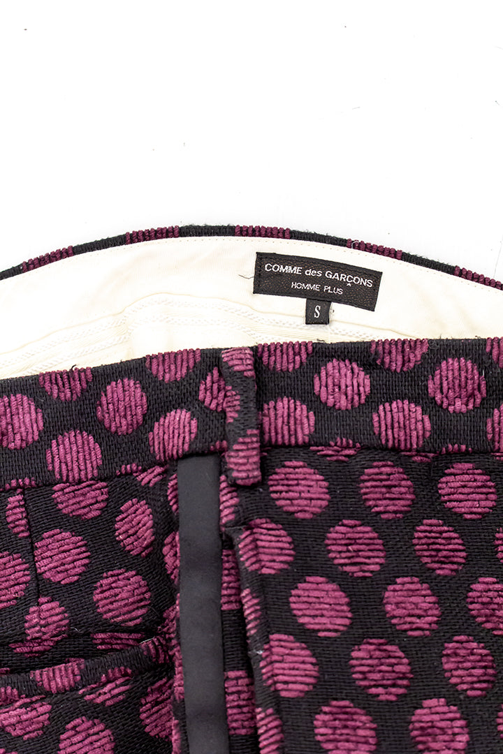Comme des Garçons Homme Plus pantalon zwart met paarse stip 2007
