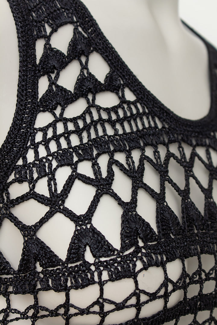 Comme des Garçons zwarte gehaakte top tricot