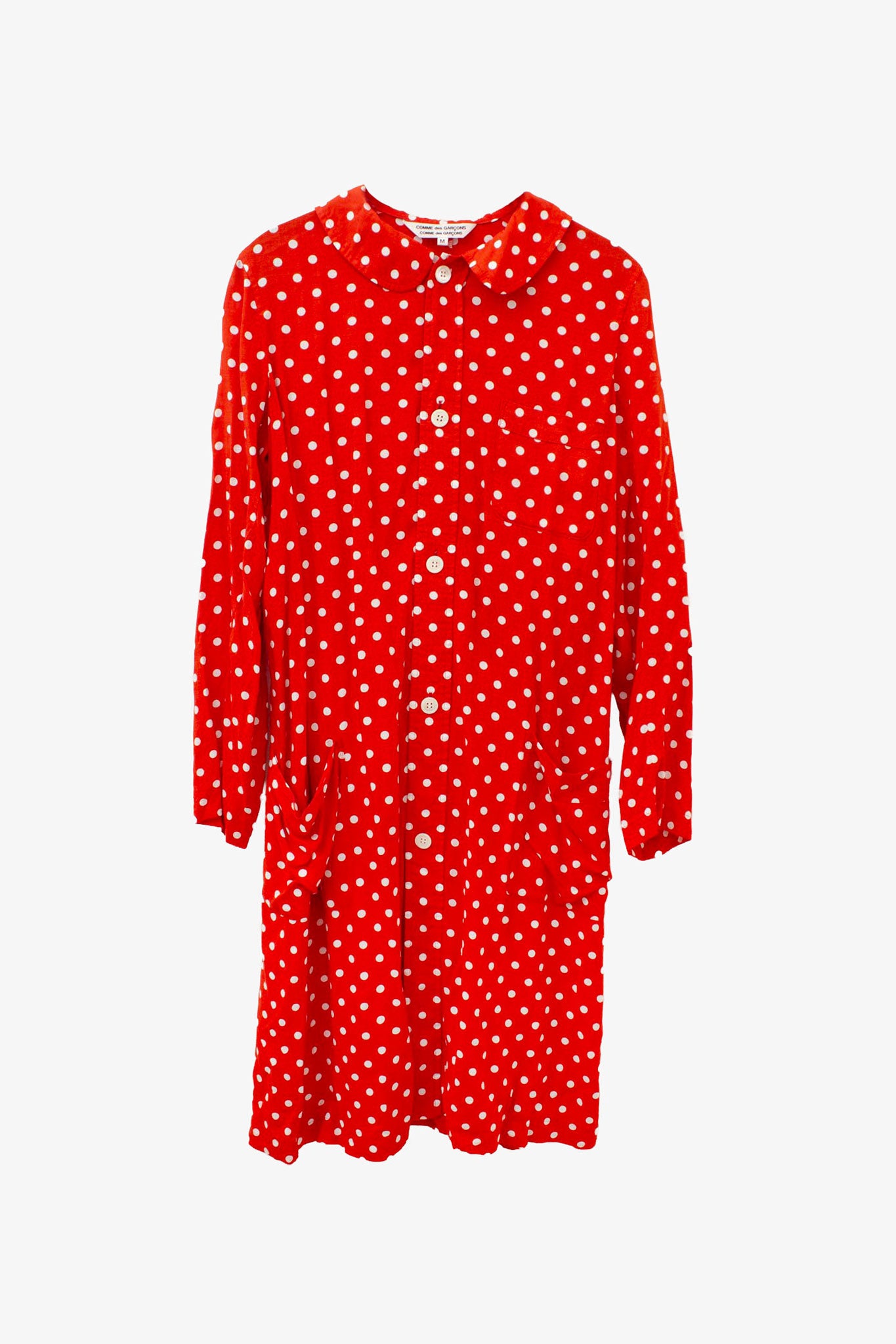 Comme des Garçons AD2013 rood met witte polkadots jurk