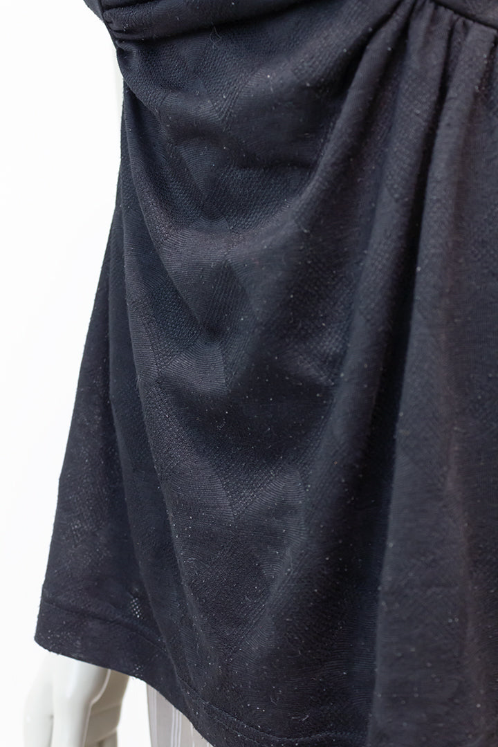 Comme des Garçons Watanabe zwart t-shirt met decoratieve rimpelingen 2008