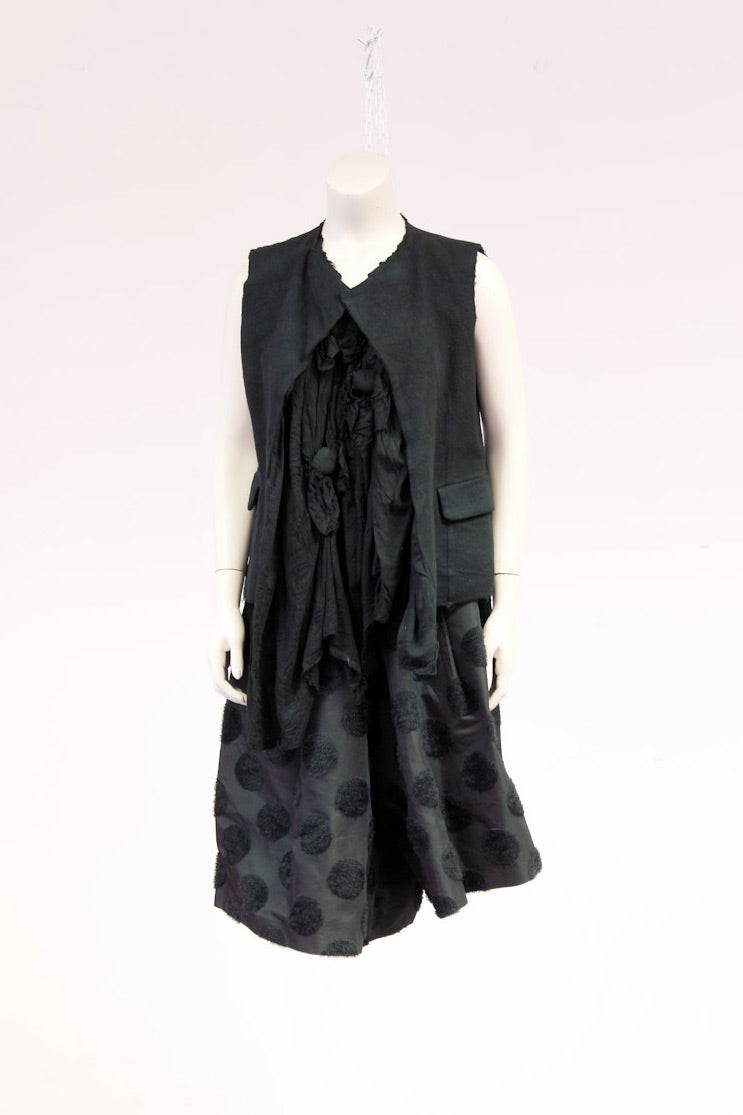 Vintage Comme des Garcons zwarte deconstructed gilet top SS2003