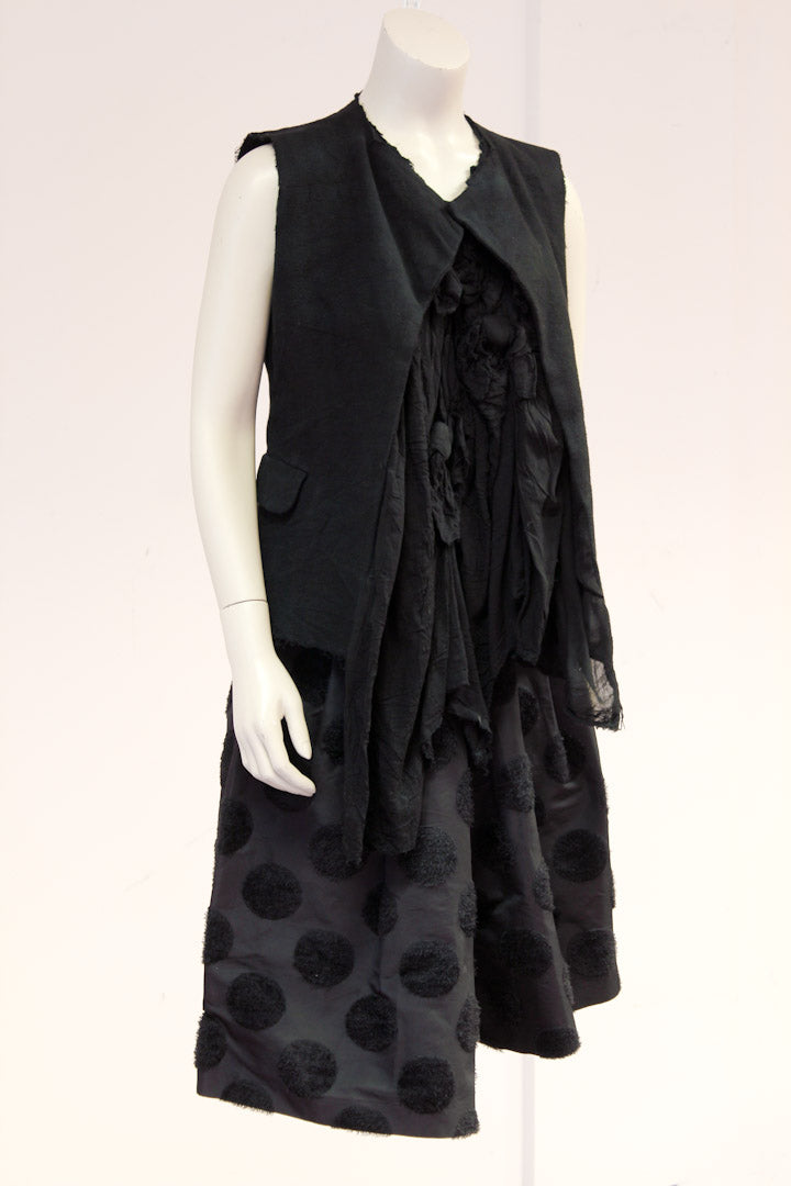 Vintage Comme des Garcons zwarte deconstructed gilet top SS2003