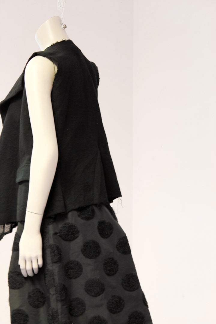 Vintage Comme des Garcons zwarte deconstructed gilet top SS2003