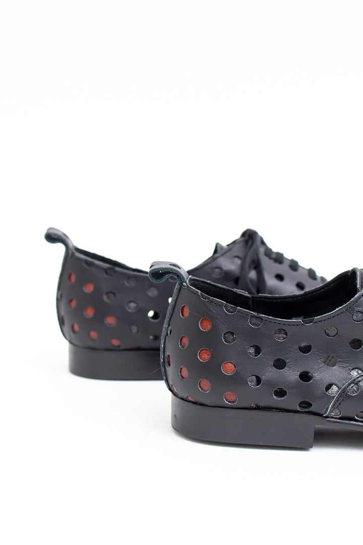 Comme des Garçons geperforeerde zwarte veterschoenen maat 39