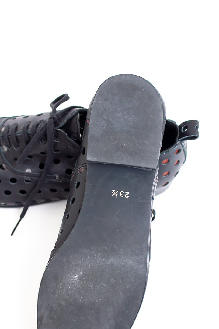 Comme des Garçons geperforeerde zwarte veterschoenen maat 39