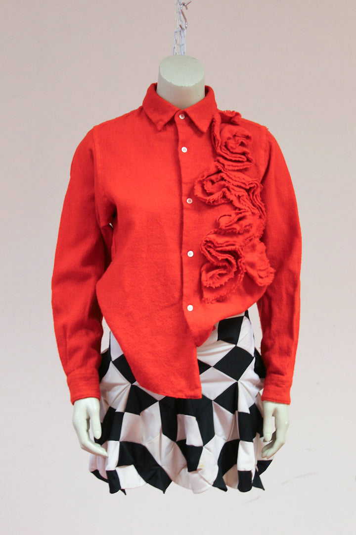 Junya Watanabe x Comme des garcons zwart/wit geblokte ballon rok