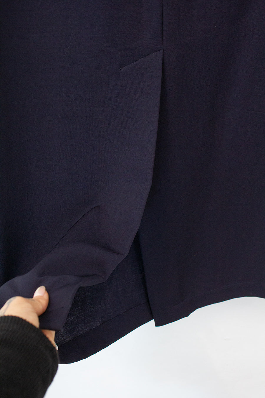 Comme des Garçons donkerblauwe deels wollen maxi rok