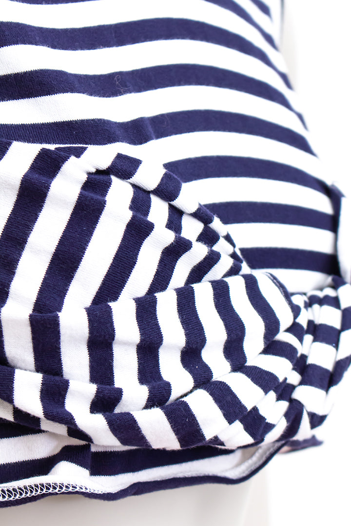 Croptop Comme des Garçons twisted blauw wit gestreept
