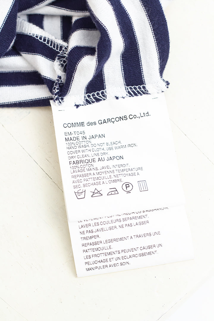 Croptop Comme des Garçons twisted blauw wit gestreept