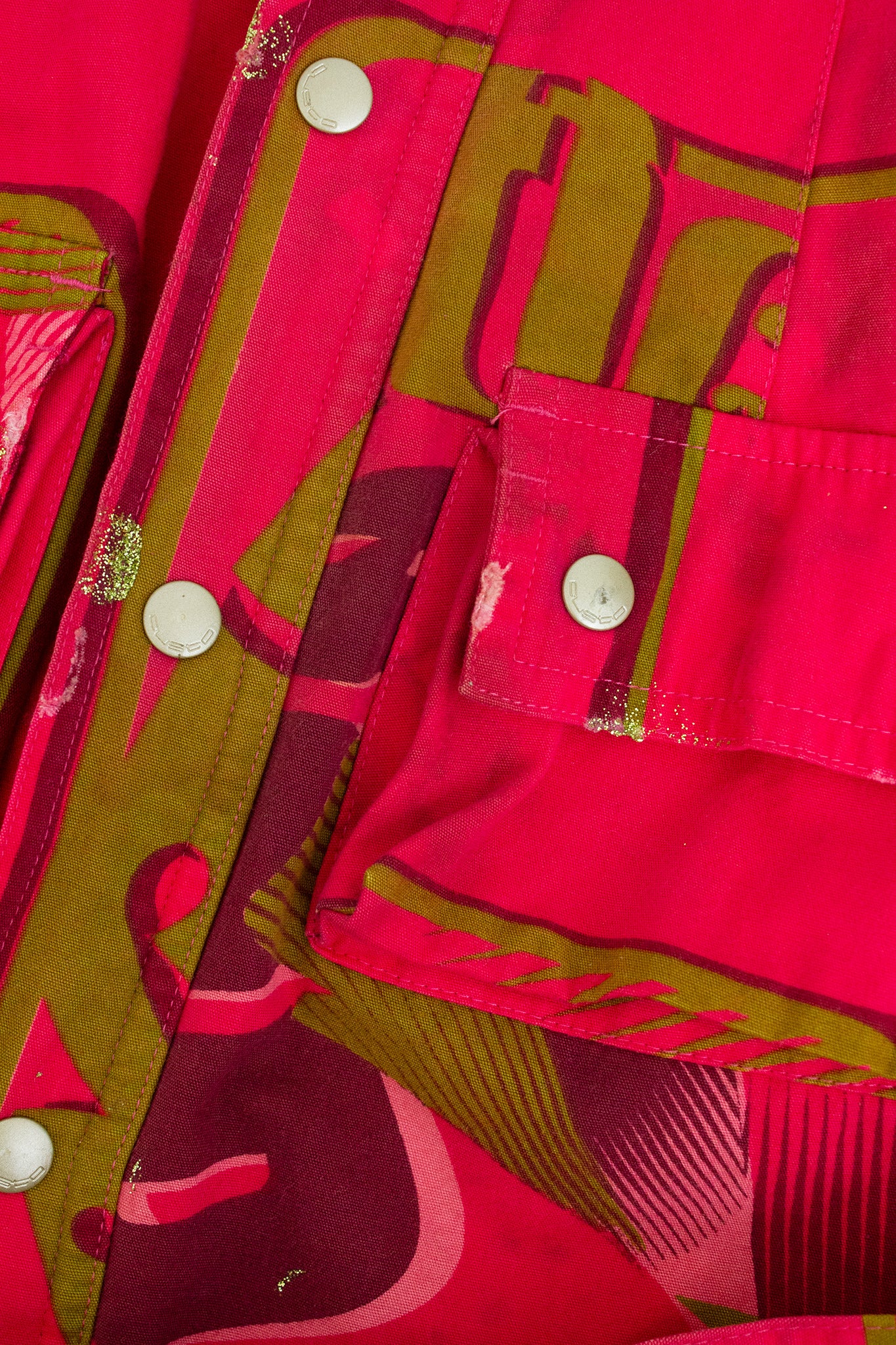 Fuchsia print Custo Barcelona jasje met ceintuur