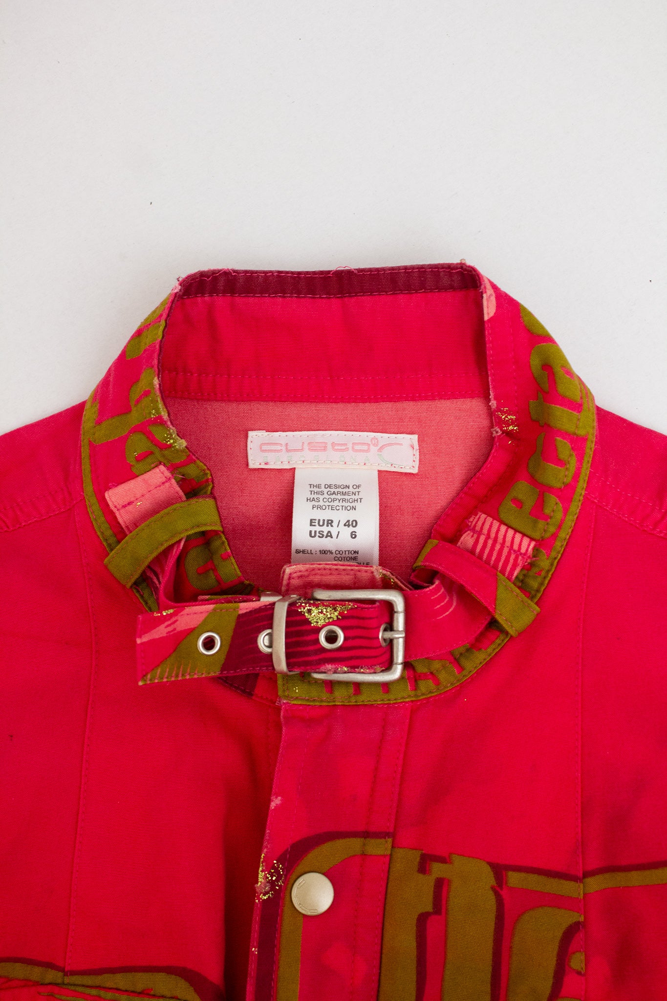Fuchsia print Custo Barcelona jasje met ceintuur