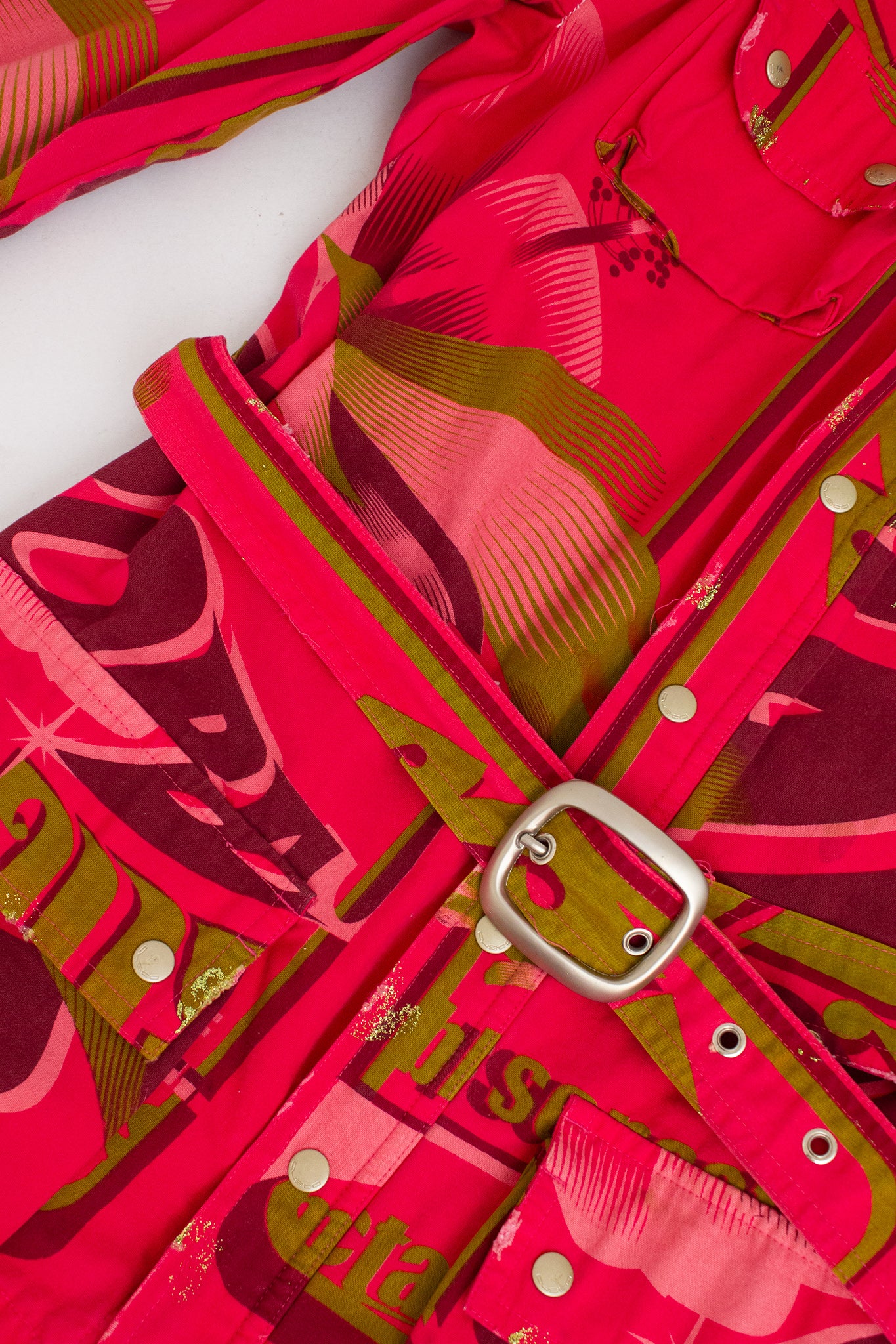 Fuchsia print Custo Barcelona jasje met ceintuur