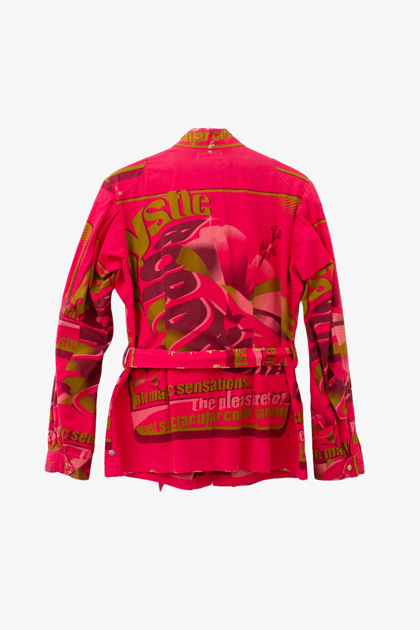 Fuchsia print Custo Barcelona jasje met ceintuur