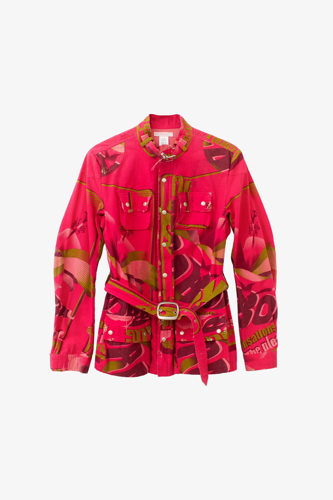 Fuchsia print Custo Barcelona jasje met ceintuur