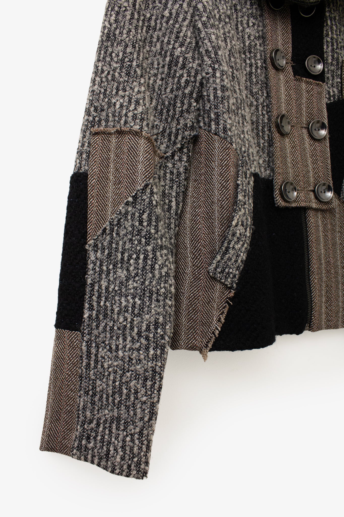 Grijs wollen patchwork Custo Barcelona jasje 