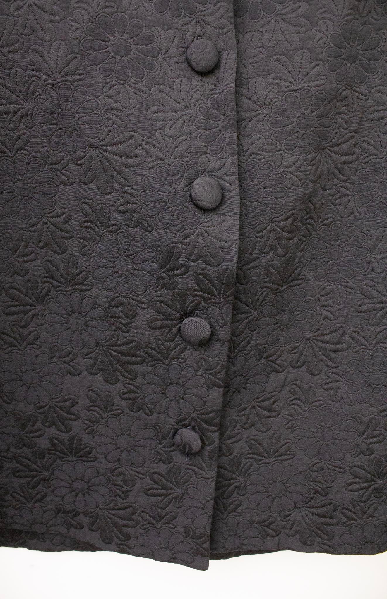Zwarte jacquard Simone Rocha top met kralen en knopen op rug