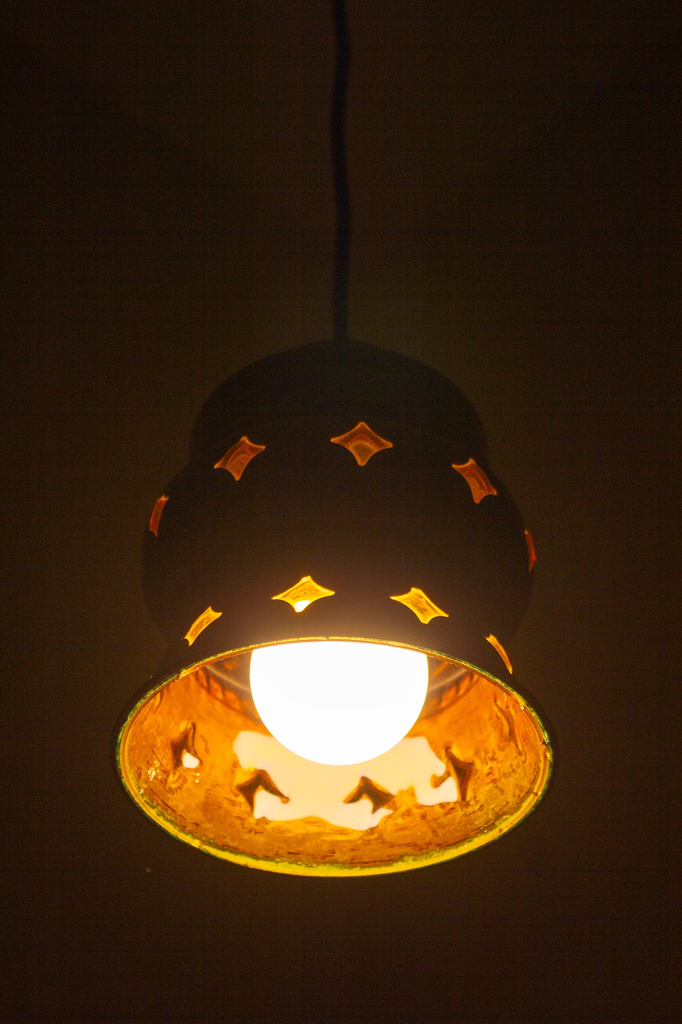 60s vintage koperen hanglamp Deens Design