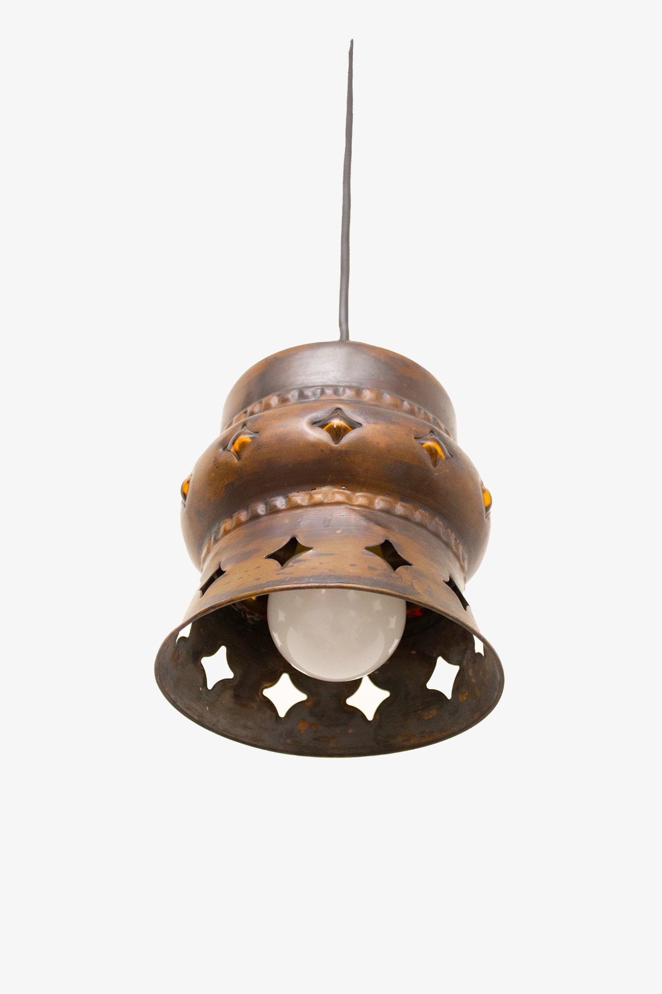 60s vintage koperen hanglamp Deens Design