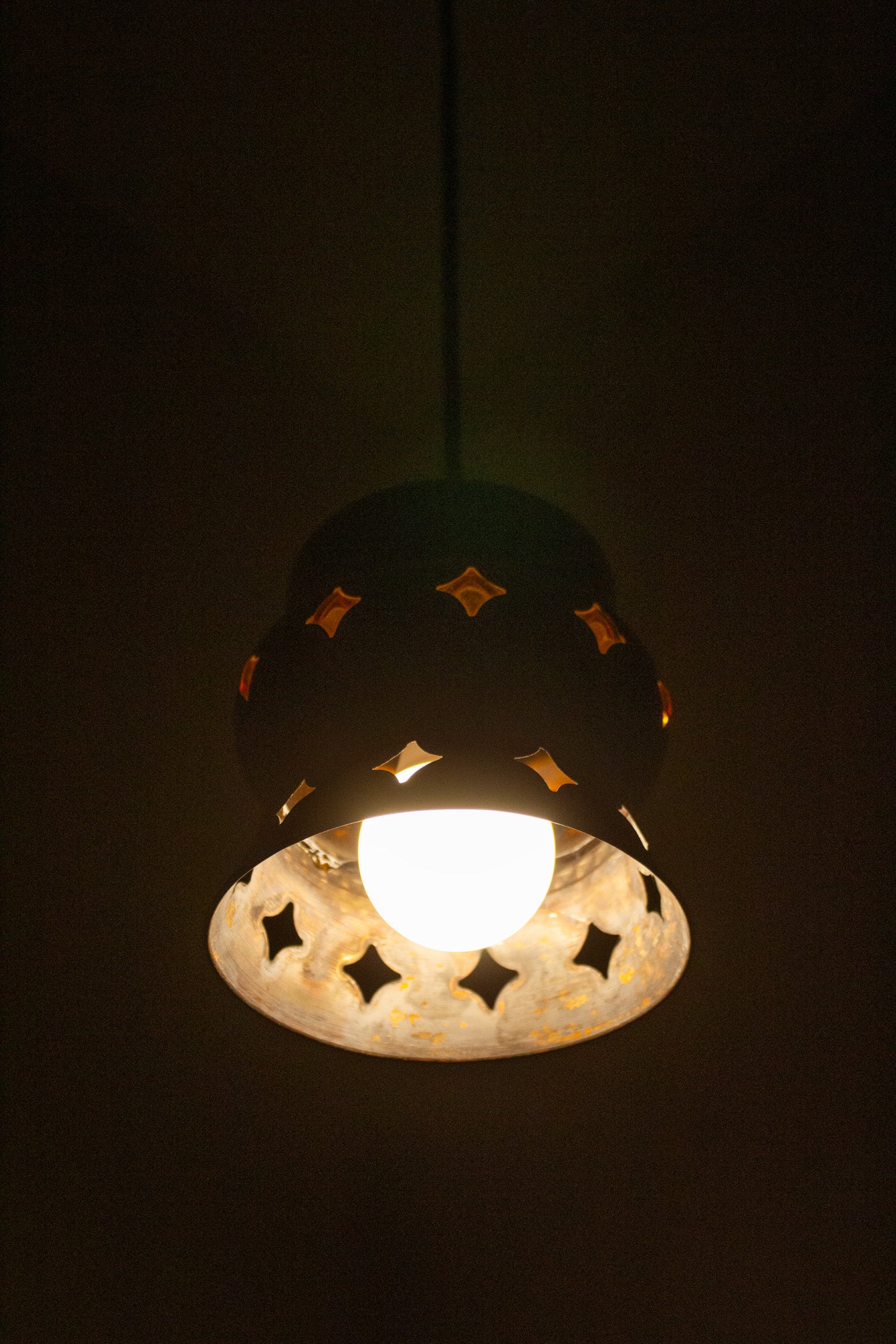 60s vintage koperen hanglamp Deens Design