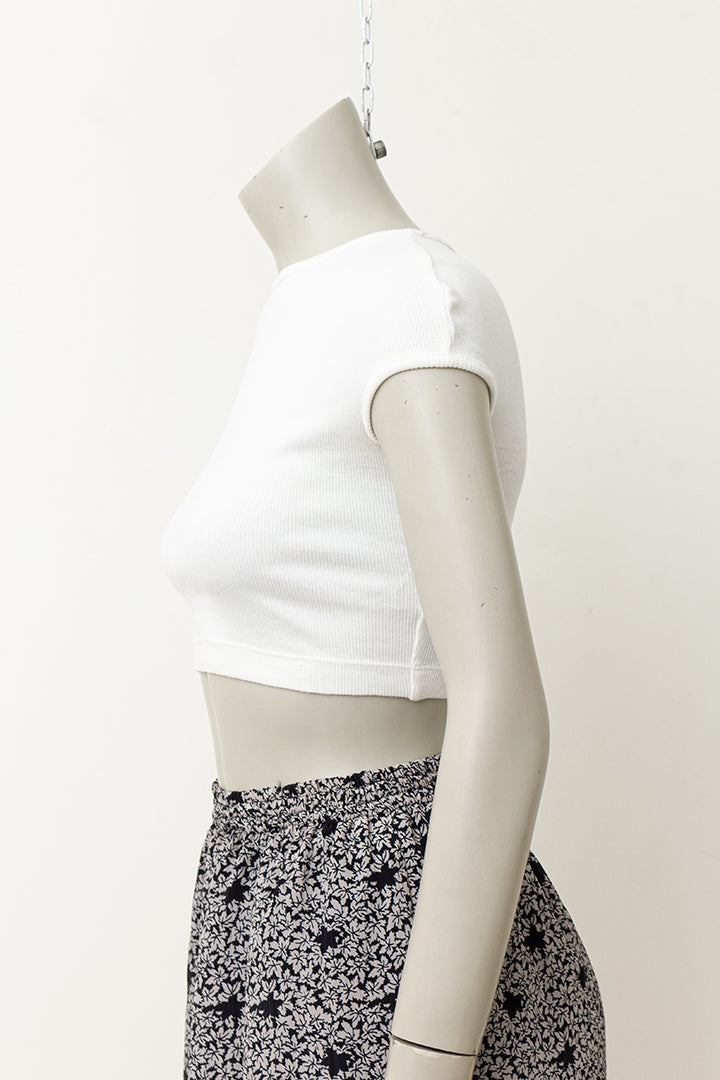 Dirk Bikkembergs witte croptop met rijgkoord jaren 90