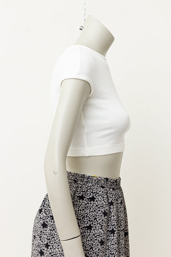 Dirk Bikkembergs witte croptop met rijgkoord jaren 90