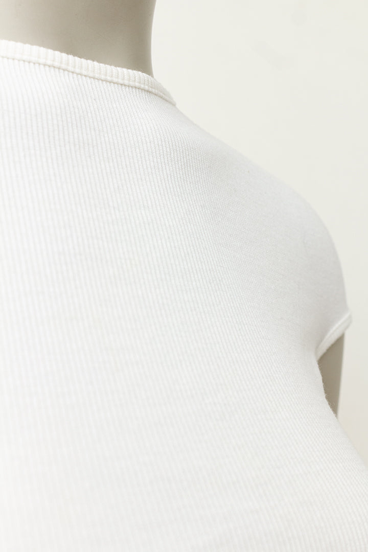 Dirk Bikkembergs witte croptop met rijgkoord jaren 90