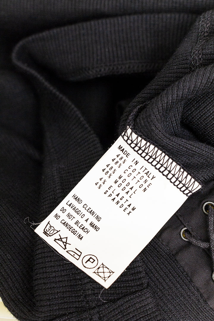 Dirk Bikkembergs zwarte croptop met rijgkoord jaren 90