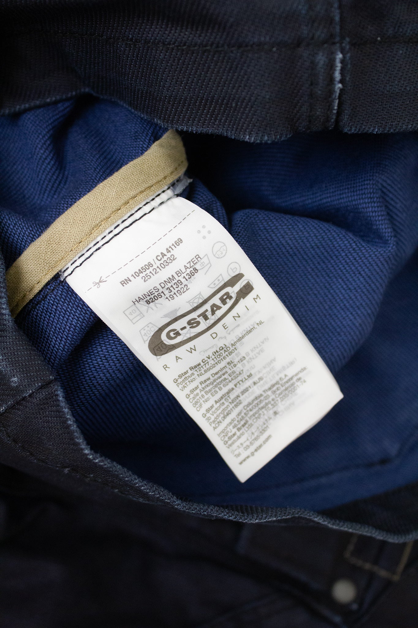 Donkerblauw gecoate G-Star Raw spijkerjas