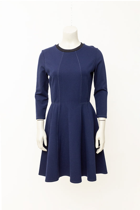 Donkerblauwe getailleerde jurk Sportmax Code