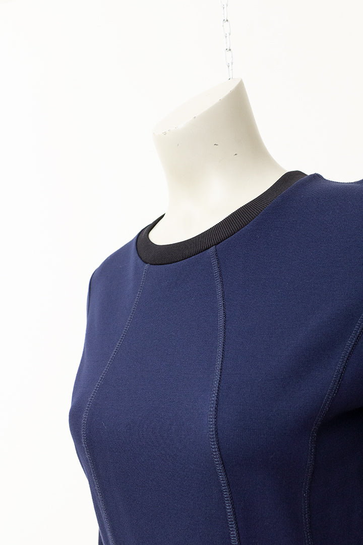 Donkerblauwe getailleerde jurk Sportmax Code