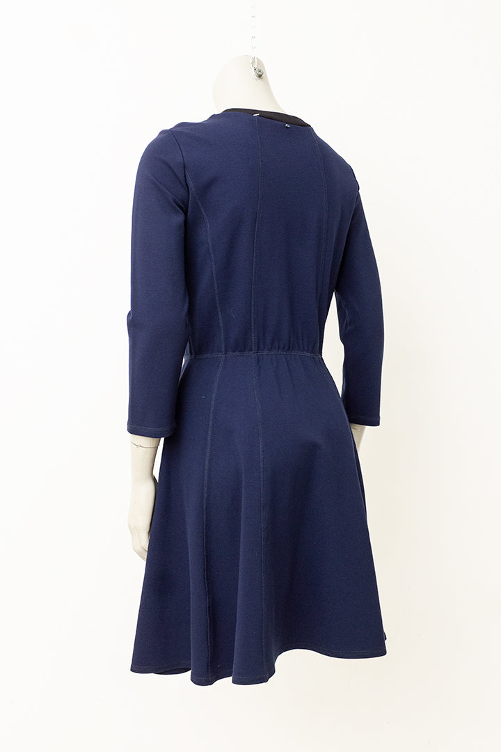 Donkerblauwe getailleerde jurk Sportmax Code