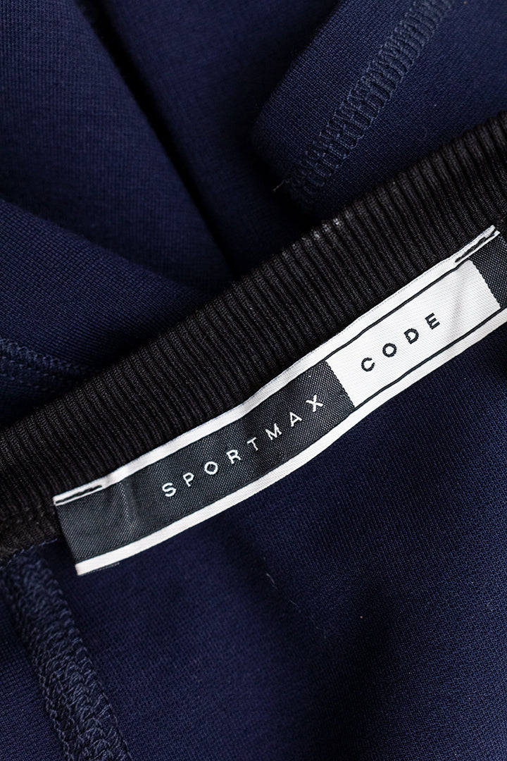 Donkerblauwe getailleerde jurk Sportmax Code