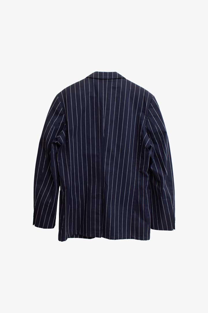 Donkerblauwe krijtstreep blazer jas Lacoste
