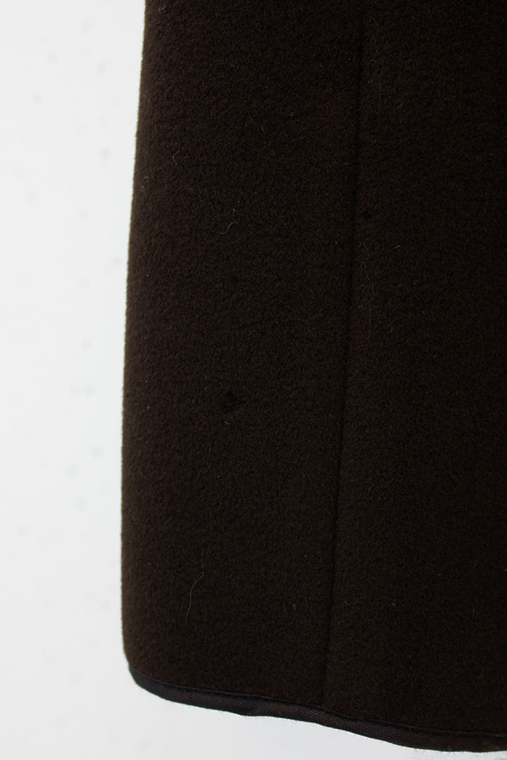 Donkerbruin wollen Dries van Noten openvallende jas 