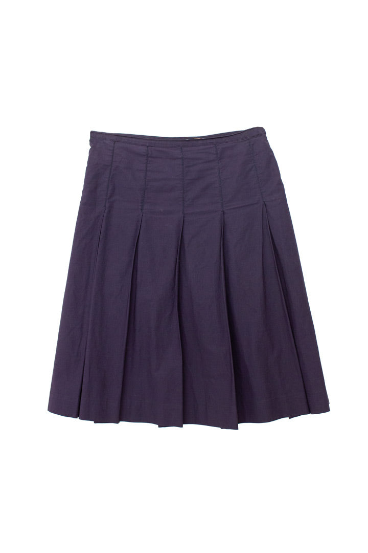 Donkerpaars vintage geplooid Miu Miu rok