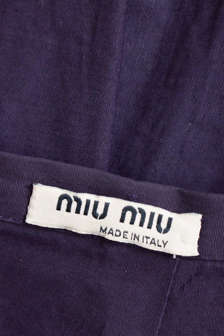 Donkerpaars vintage geplooid Miu Miu rok