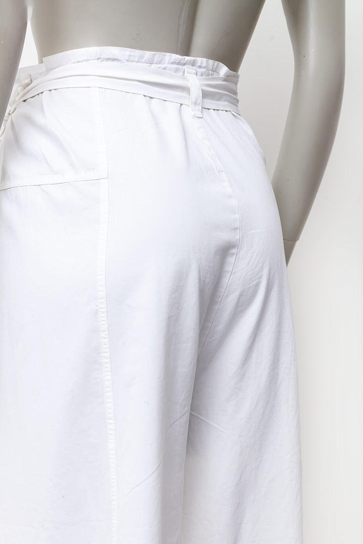Dries van Noten broek met overslag wit katoen