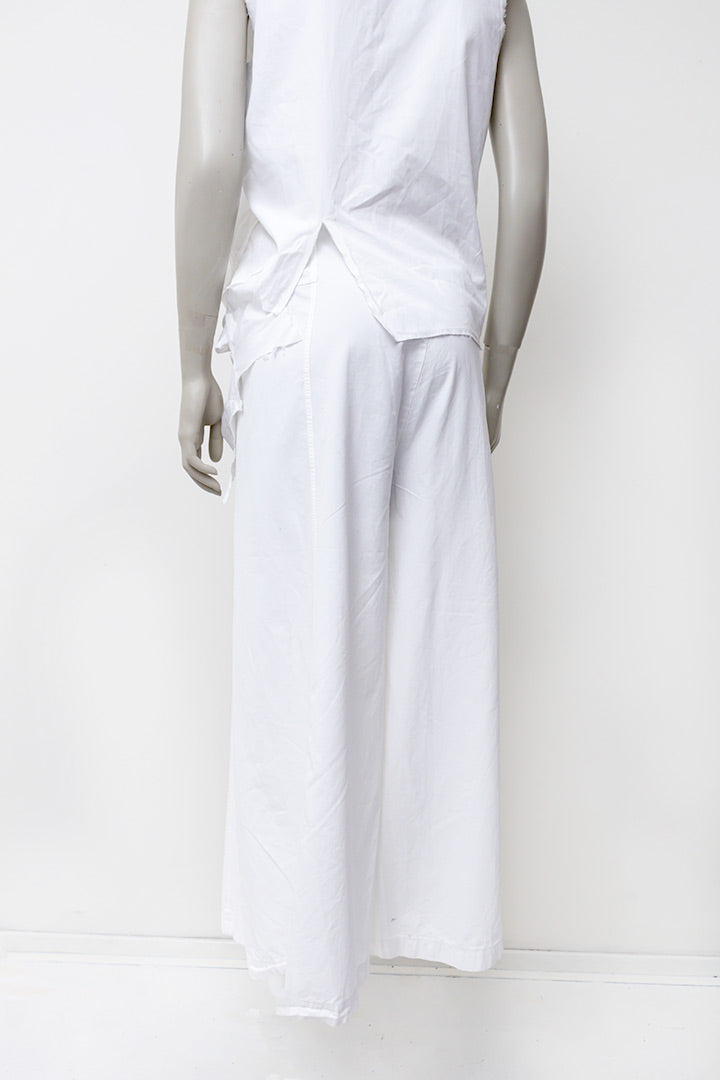 Dries van Noten broek met overslag wit katoen