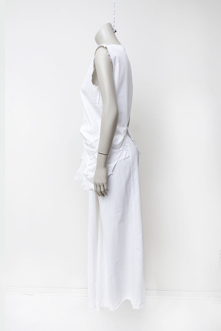 Dries van Noten broek met overslag wit katoen