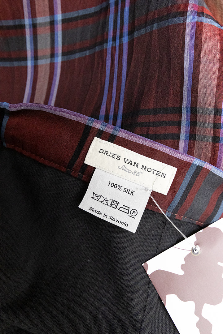 Dries van Noten gebreide top met broek en blouse van bordeauxrood zijde - set van 3