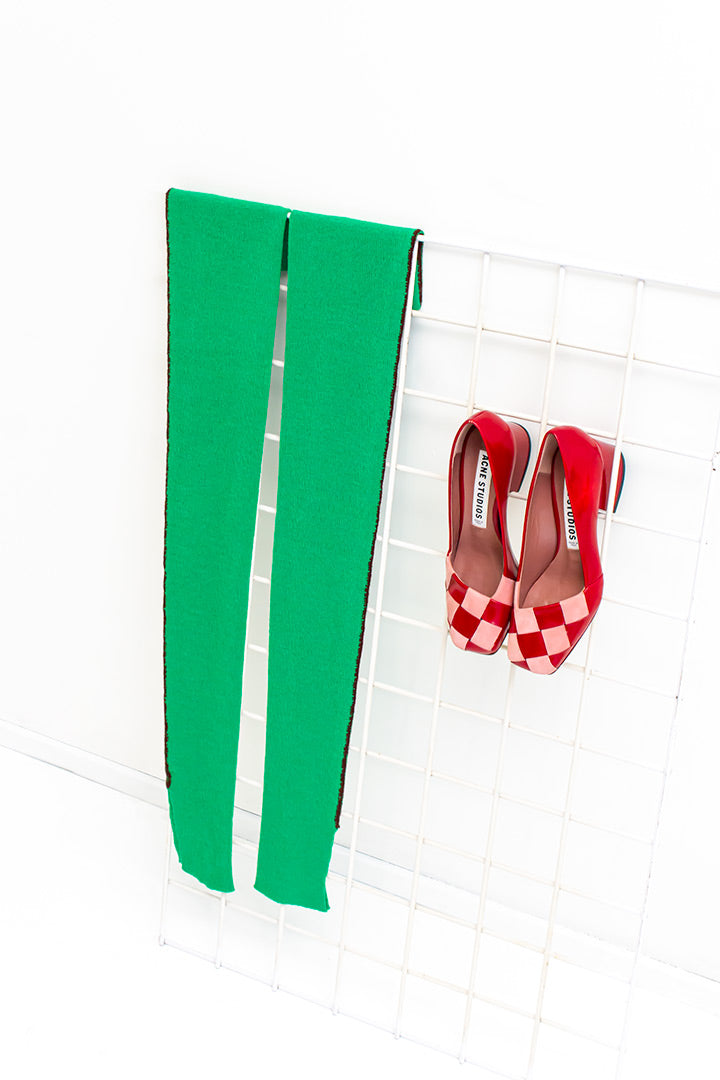 Dries van Noten groene wollen beenwarmers met bies