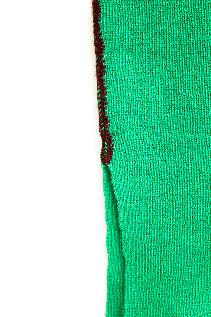 Dries van Noten groene wollen beenwarmers met bies