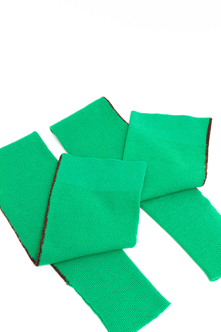 Dries van Noten groene wollen beenwarmers met bies
