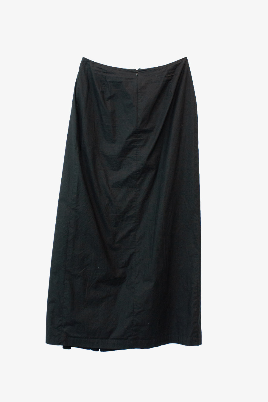 Zwarte katoenen Dries van Noten maxi rok met handgestikte plooidetails