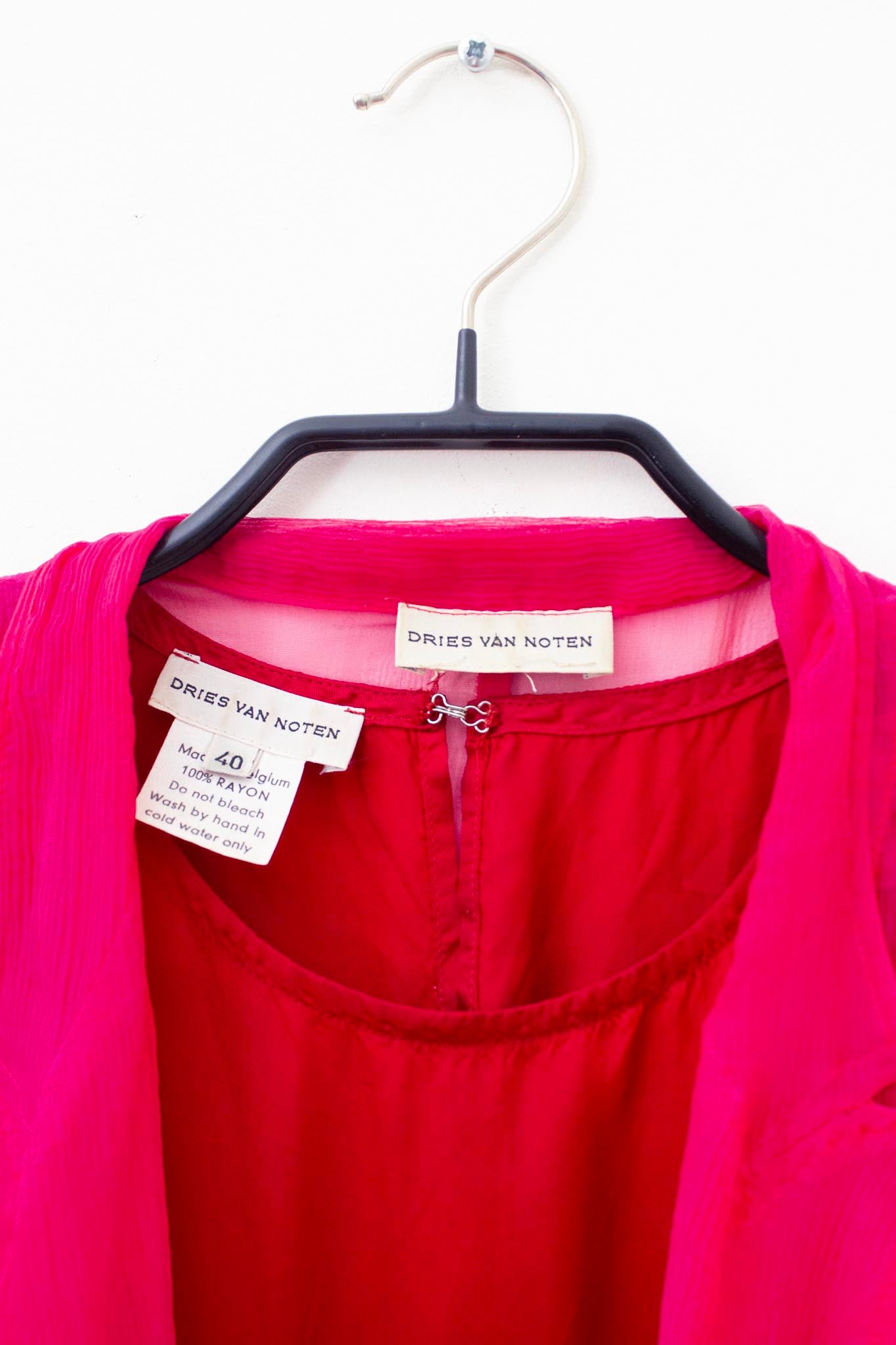 Dries van Noten SS04 2-delig jurk rode/roze 